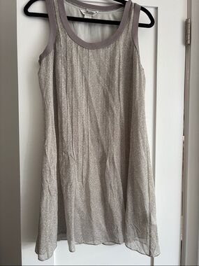 Club Monaco Taupe Floral Sleeveless A-Line Dress